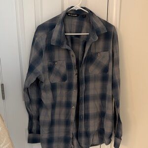 Travis Mathew Blue and Gray Checkered Shirt
